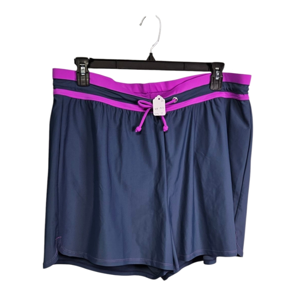 - Navy Blue Shorts with Pink Accents